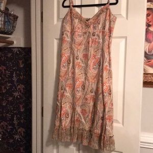 Tahari Linen Dress tan/peach tones